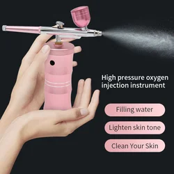 Nano Mist Sprayer Air-Brush Painting Wireless Electric Paint Gun Airbrush Kit with Compressor  For Face Beauty Nail Art Tattoo C