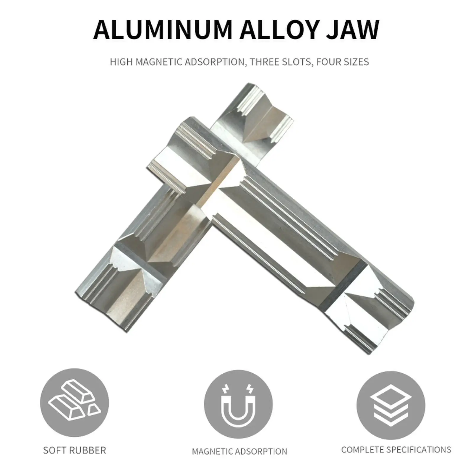 ALLSOME 2PcsVise Jaws Milling Vise Jaw Clamps Magnetic Bench Vice Pad Tools for Gripping Mechanical Pipe Fitting Fixed Protector