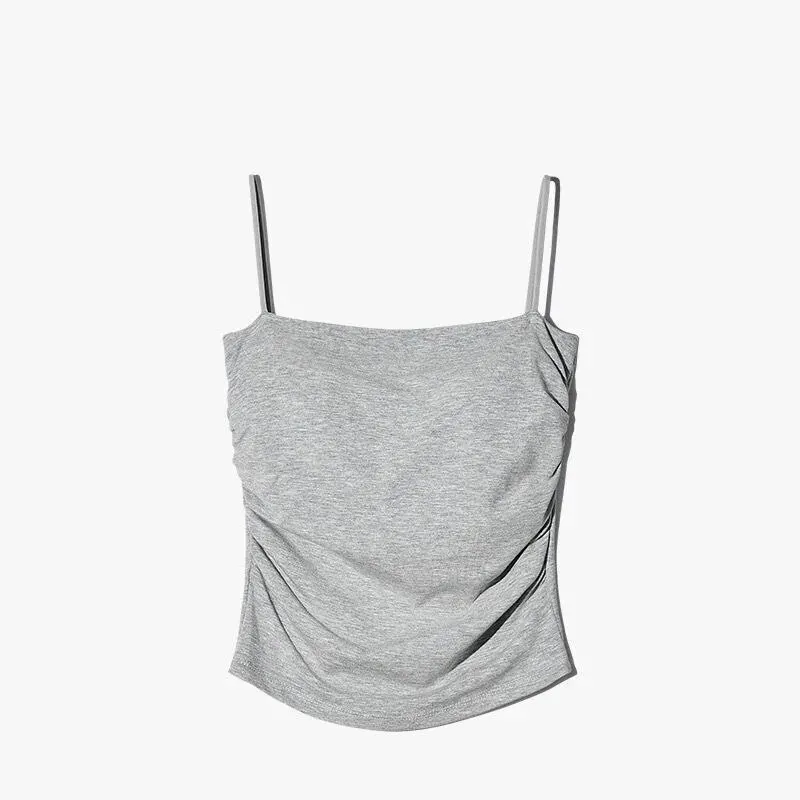 Nowy letni prosty bawełniany top bez rękawów dla kobiet i dziewcząt bez rękawów Topy z biustonoszem Paski Skinny Camisole Base Najlepszy top