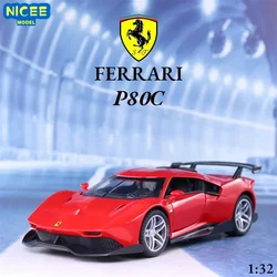 1:32 Ferrari P80C Concept Supercar Metal Racing Diecast Vehicle Alloy Model Car Gift For Children Christmas Toys Boys A389