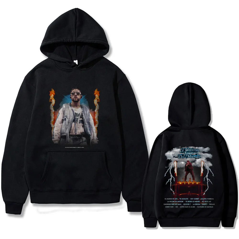 

Limited Rapper Bad Bunny EL ULTIMO TOUR DEL MUNDO Graphic hoodie Men Women Clothing Hip Hop Fashion Pop Music Oversized hoodies