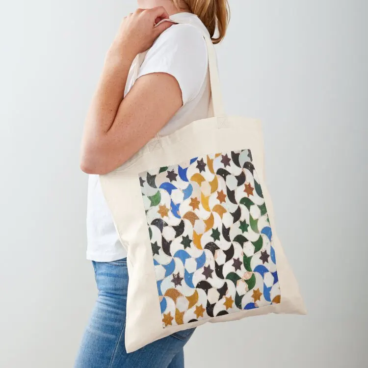 

Плитка Альхамбра # Большая женская холщовая сумка-шоппер на 3 отделения