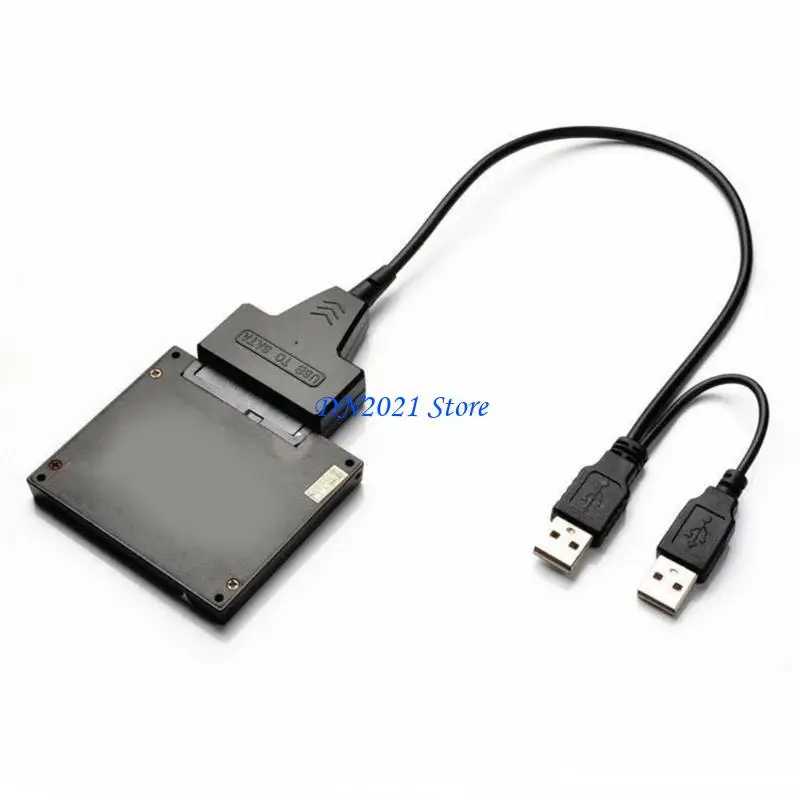 F3KE Fast Speed USB to 2.5inch SATAs Hard Drive Adapter, Two USB Interfaces, Easy Drive Management Without External Enclosure