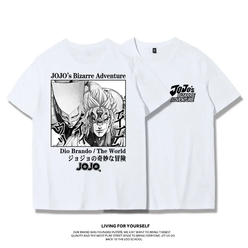 Fashion Jojo Bizarre Adventure T Shirt Men Women Short Sleeve Vaporwave Aesthetic Jotaro T-shirt Cotton Kujo Manga Tee Clothing