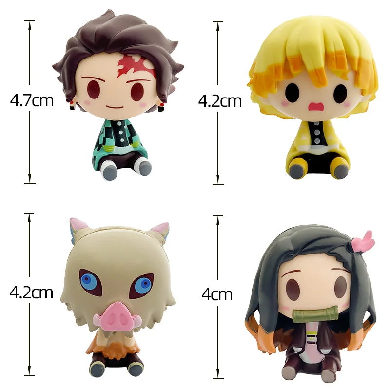 4cm Figuren Demon Slayer Obanai Miritsu Genya Tengen Tomioka Giyuu Shinobu Kanawo Gyoumei Muichirou Ornamente Mini-Modell Spielzeug-Set – Detail 20