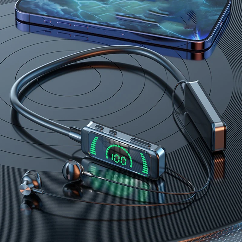 ชุดหูฟังคล้องคอ5.3แบบแขวนกีฬาวิ่งหูฟังเกมลดเสียงรบกวนสแตนด์บายได้ยาวนานมาก