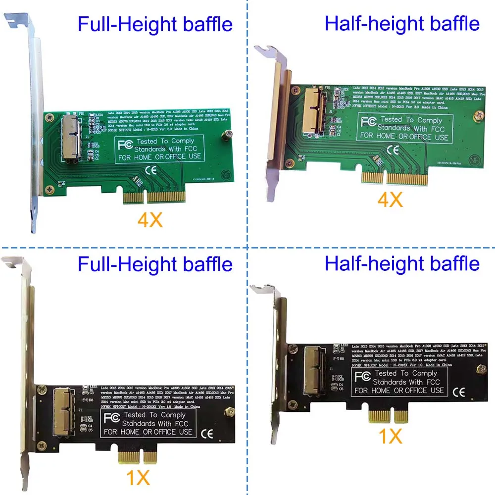 PCIe to SSD Applicable for 2015, 2014 and 2013 Models of Macbook Pro AIR PRO SSD Hard Drive PCI-E Adapter Card with Baffle