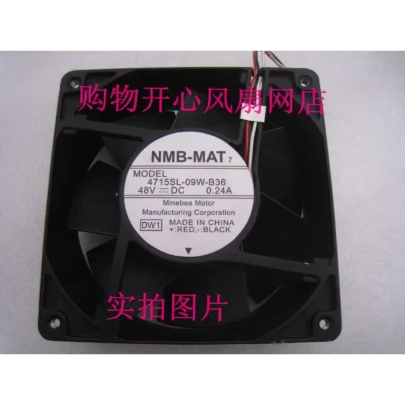 NMB-MAT 4715SL-09W-B36 Server Cooling Fan DC 48V 0.24A 120x120x38mm 3-Wire