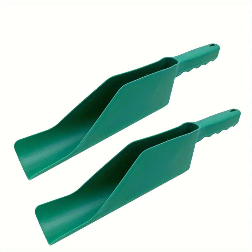 Colher de limpeza de calha de chuva verde, 2 peças, ferramenta de jardim para detritos e folhas, pá de plástico para telhados, calhas e beirais