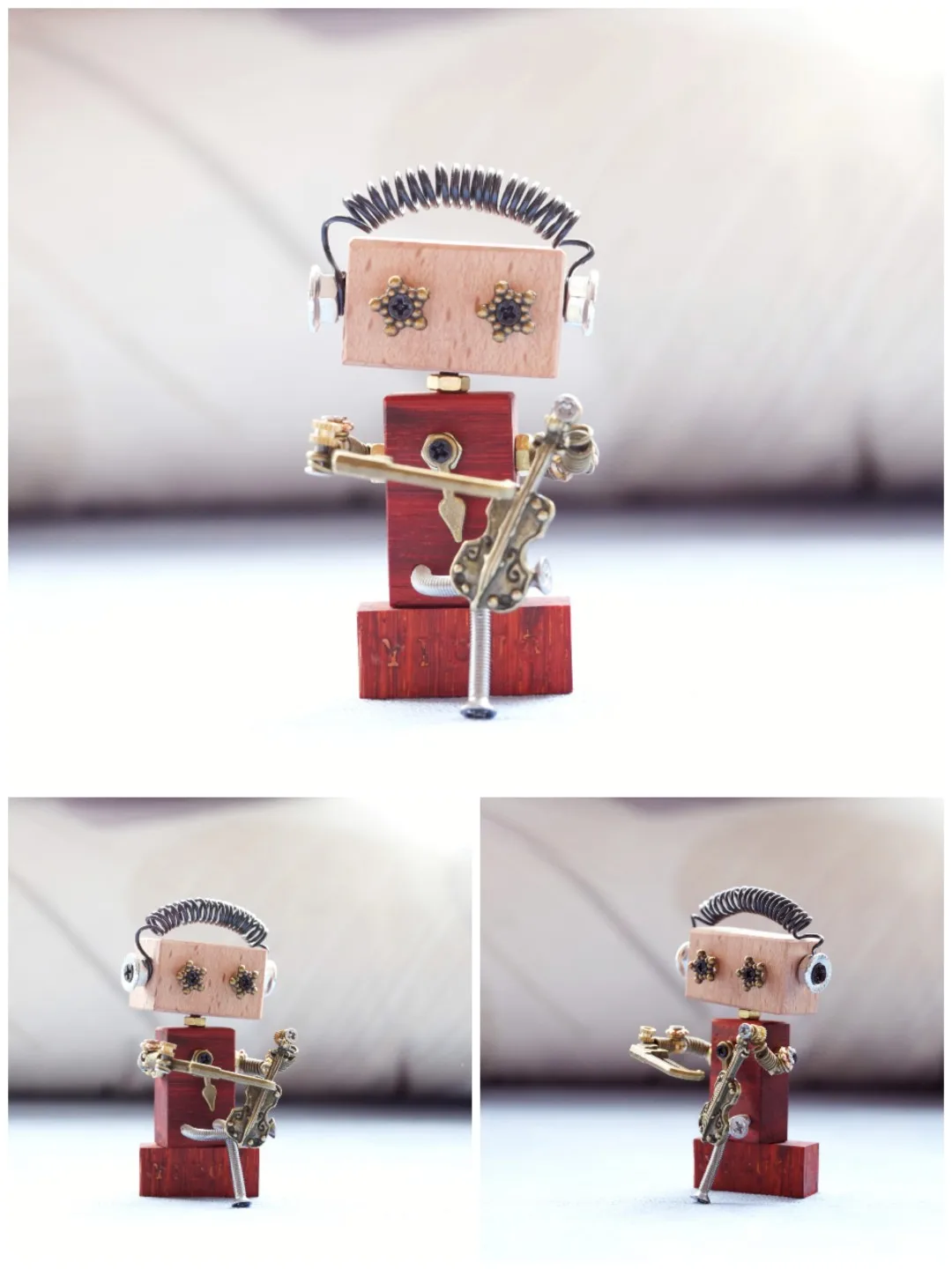 

Music Prodigy DIY Punk Steam Robot Parent-child Handmade Material Bag, Pendant, Desk Ornament Small Figure