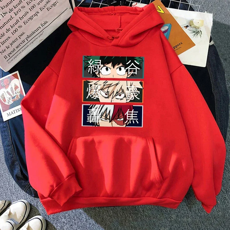 Anime Izuku Midoriya My Hero Academia Print Herren Herbst/Winter Mode Hoodie Outdoor Lässiger Lockerer Sport-Hoodie – Detail 6