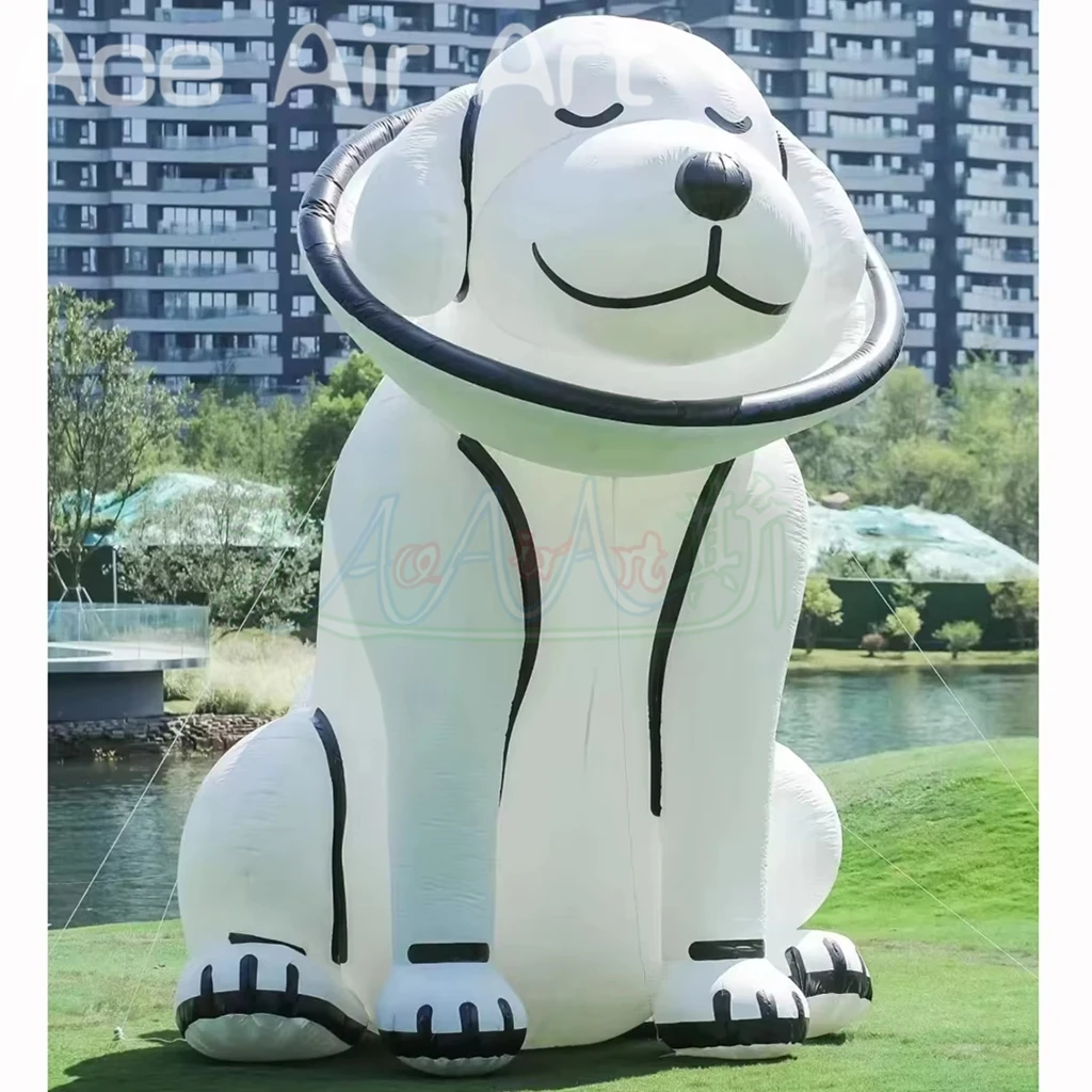 Inflatable Cartoon Spotted Dog Dalmatian Air Blow Doggy Animal for Pet Store Shop Event Decor Advertise Props