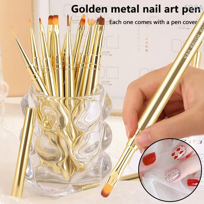 Pinceau professionnel pour manucure acrylique, pour nail art, peinture, dessin, colle à ongles, photothérapie, gel UV