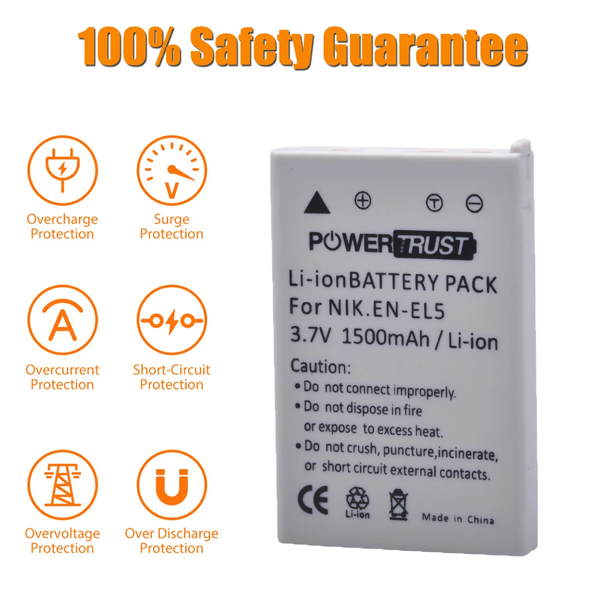 EN-EL5 ENEL5 1800mAh Battery + Charger for Nikon Coolpix 3700 4200 5200 5900 7900 P5000 P3 P4 S10 P90 P530 P520 P510 P100 P500