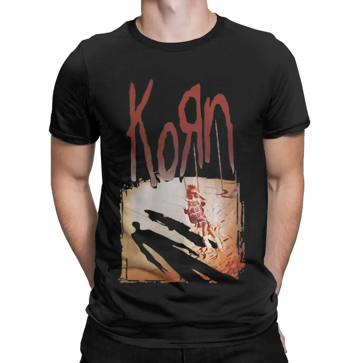 Korn Men's T Shirt Rock Band Vintage Tees Short Sleeve O Neck T-Shirts Cotton 4XL 5XL Clothes image 2
