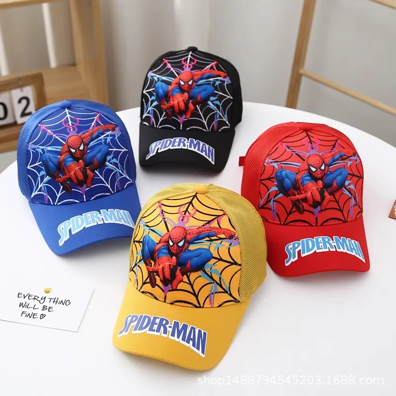 

1pcs spiderman Anime Cartoon for Boys Girls Baseball Cap Spring Summer Red Blue Black Snapback Hip Hop Adjustable Caphat