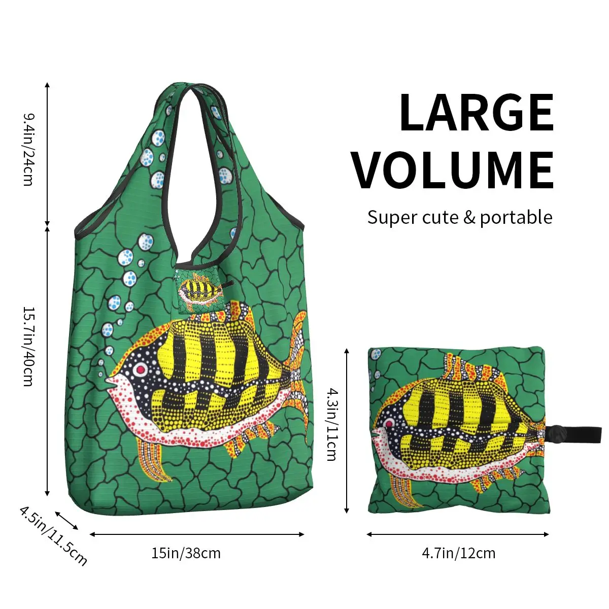 Kawaii Yayoi Kusama Abstract Art Shopping Tote Bags Portable Grocery Shoulder Shopper Bag