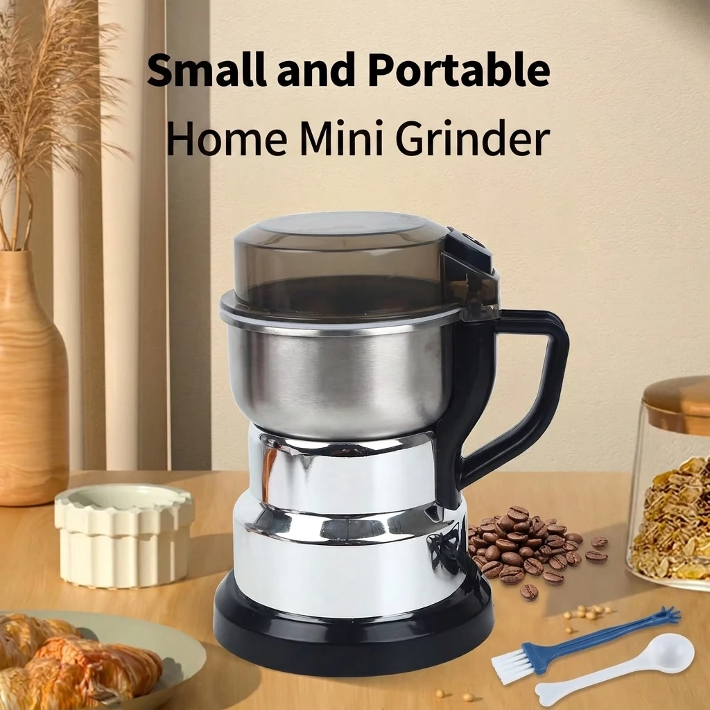 

High-Power Grain Grinder, Electric Household Cereal Powder Machine, Stainless Steel Nut & Spice Mill Crusher, Easy to Use