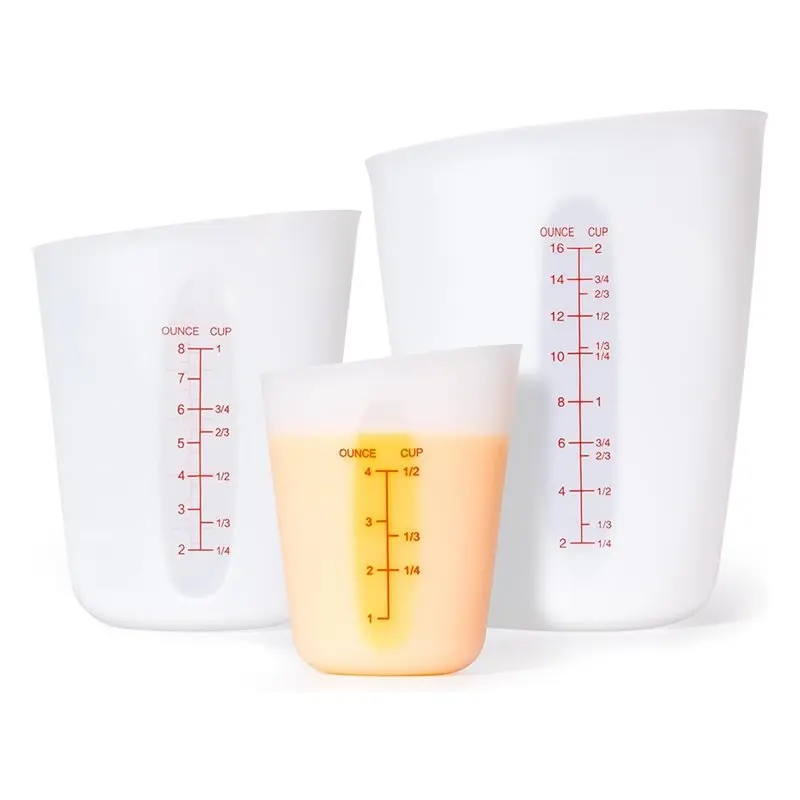 

BMBY-гибкие чашки для плавления шоколада, набор из 3 силиконовых мерных стаканчиков, мерные стаканчики для жидкости, сжимаемые мерные стаканчики