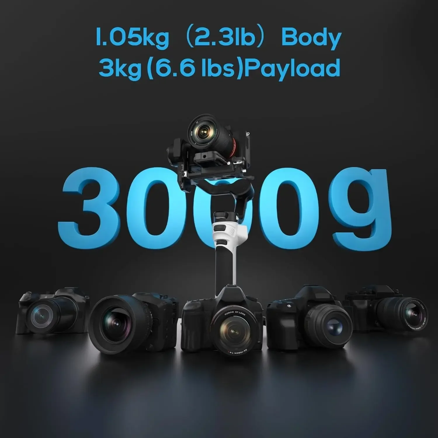 

NEW ZHIYUN WEEBILL 3E 3-Axis Gimbal Stabilizer for Canon//Nikon Camera,Native Vertical Shooting Handheld Camera Gimbal