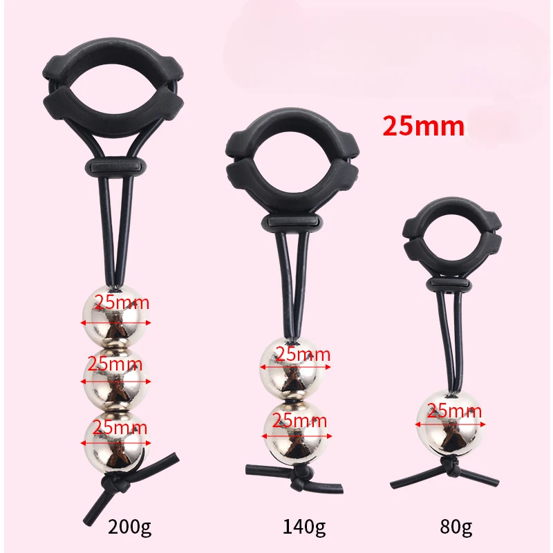 Bdsm Male Penis Ring Exercise Device Weight Bearing Penis Extender Enlargement Stretcher Ball Semen Lock Adult Sex Toys for Men