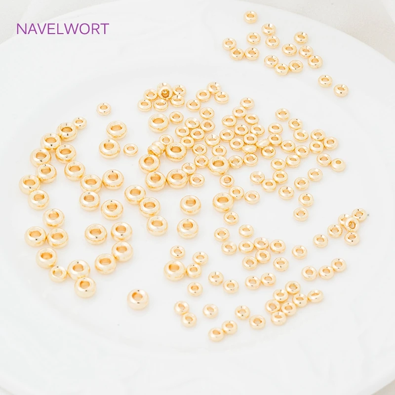 10/20/30pcs wholesale Spacer Flat Beads Accessories, 18K Gold Plated Separators for Beads Bracelet Necklaces DIY Parts Findings
