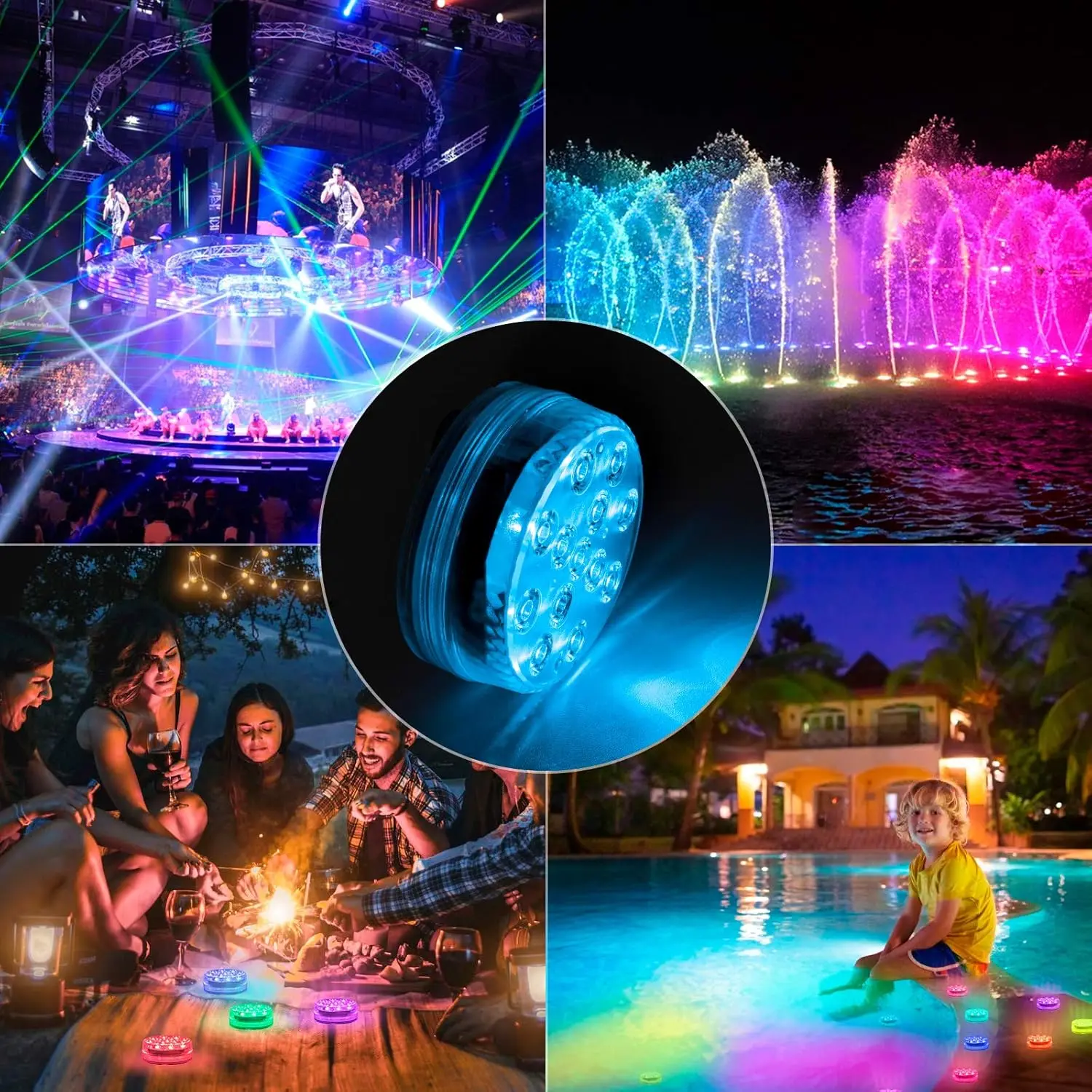 Submersible LED Lights with Remote,Pool Lights for Inground Above Ground Pool16 Color Changing Underwater Light Battery Operated