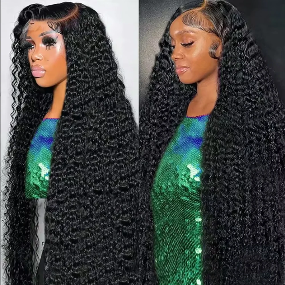 52 18 inch 200 Density Deep Wave 13x6 13x4 Hd Lace Frontal Wig Brazilian Virgin Human Hair Pre Plucked Curly Wig For Women