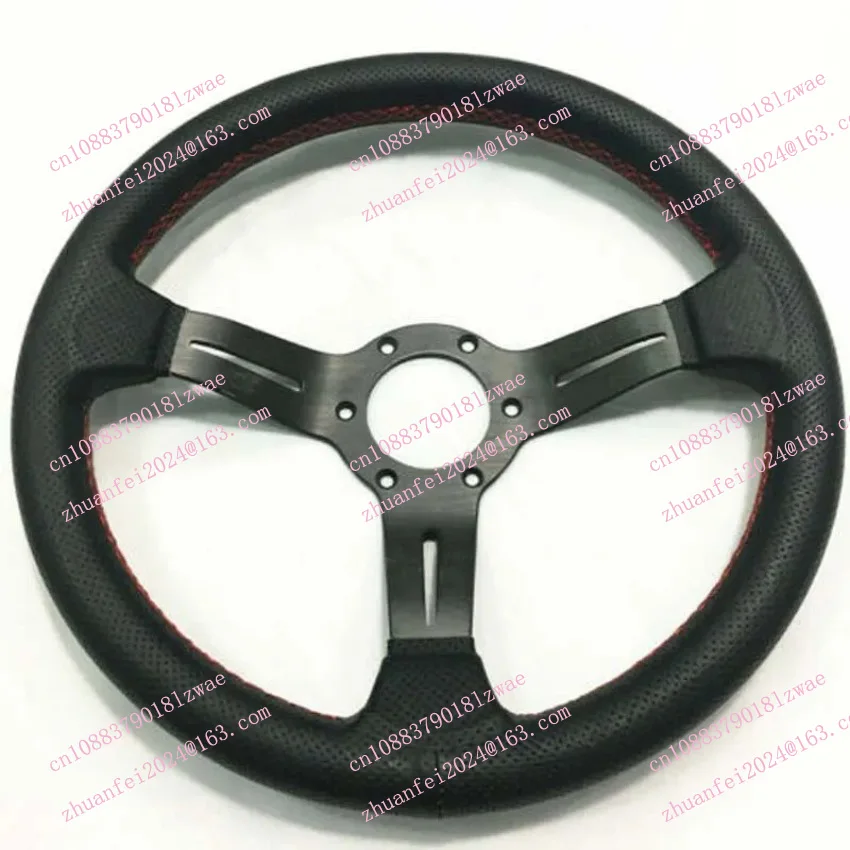 Steering Wheel Classic ND Black Leather 330mm 13INCH For Universal Car Adjustable Personalized Modified Steering Wheel