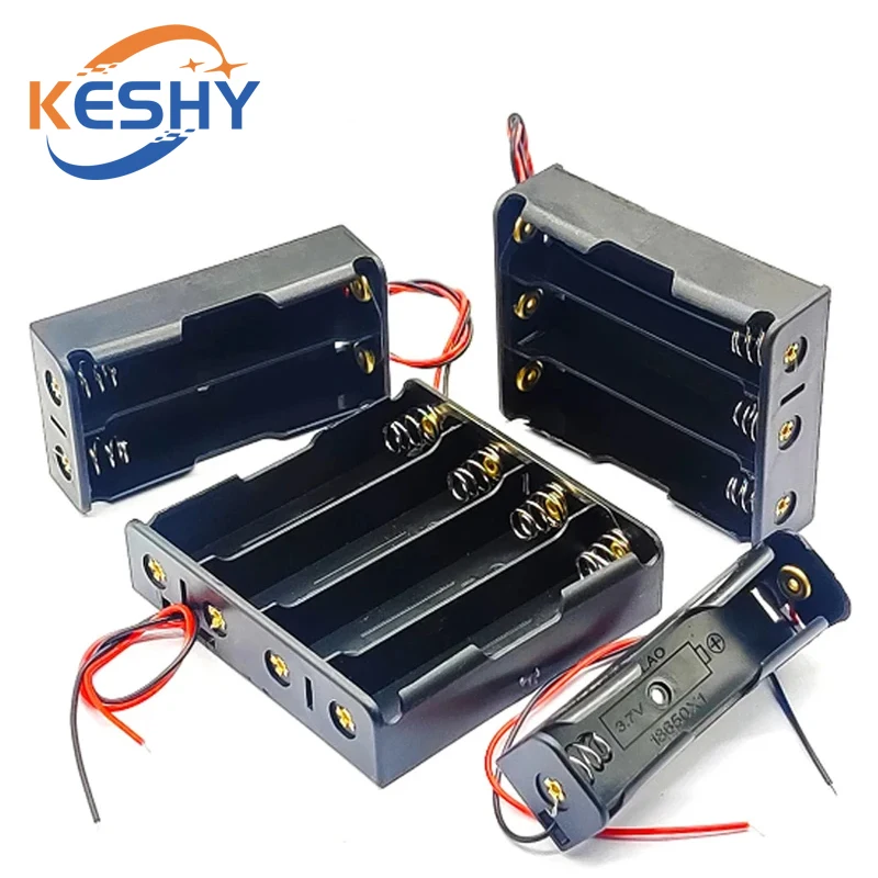 1-10 قطعة 18650 قوة البنك حالات 1x2x3x 4x صندوق تخزين البطاريات 1 2 3 4 فتحة بطاريات حامل قصاصة الحاويات مع سلك الرصاص دبوس