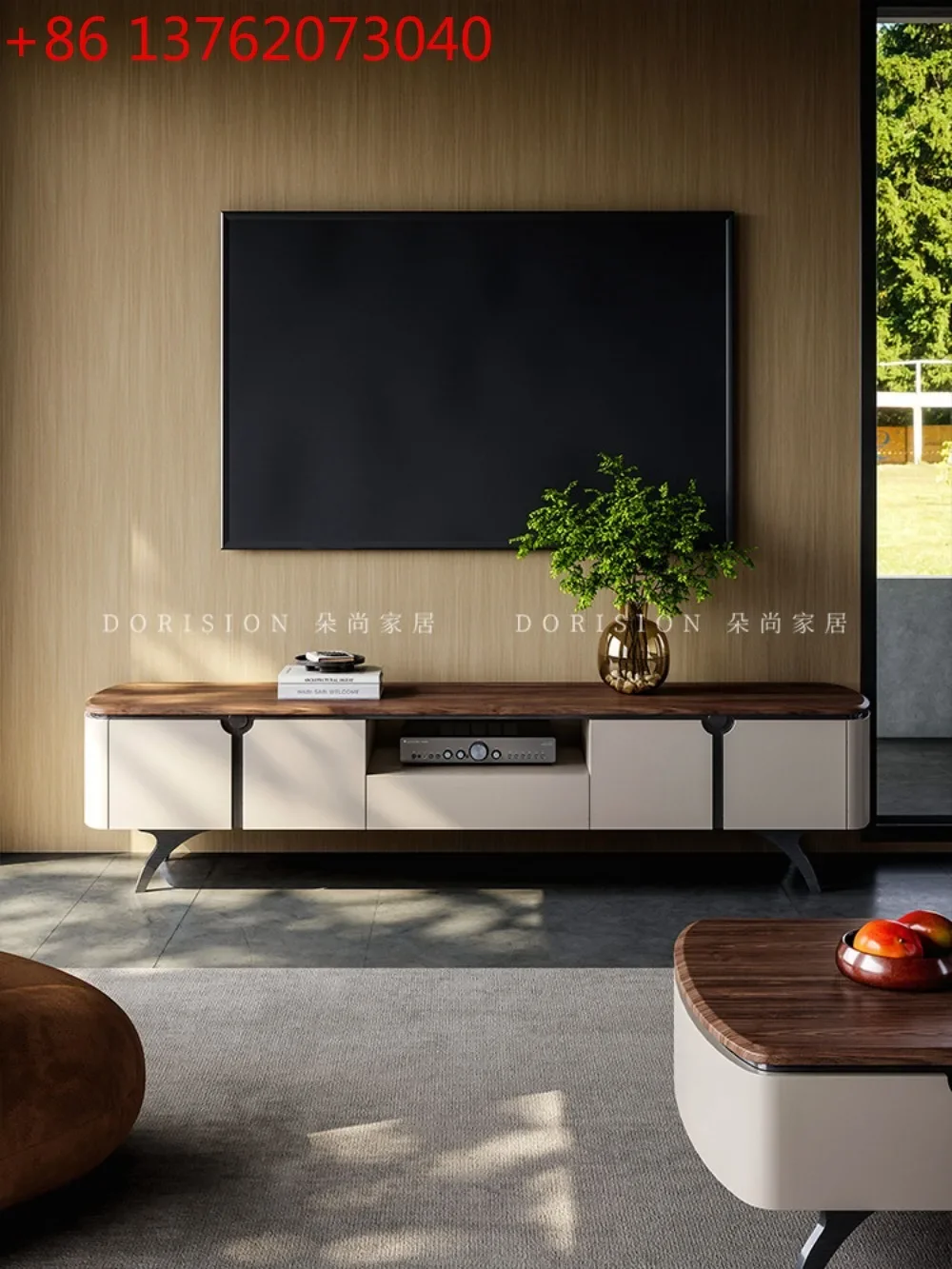 

Modern light luxury TV cabinet coffee table combination living room