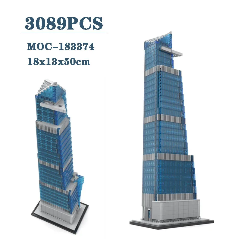 Klocki do budowy MOC-183374 budynek miejski na dziedzińcu 1:800 w skali 3089 szt. Niestandardowe prezenty na zabawki świąteczne urodzinowe