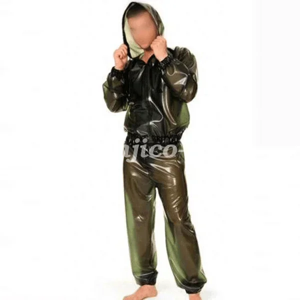 Latex Gummi Rubber Handmade Cool Man con cappuccio Catsuit body Cosplay Halloween