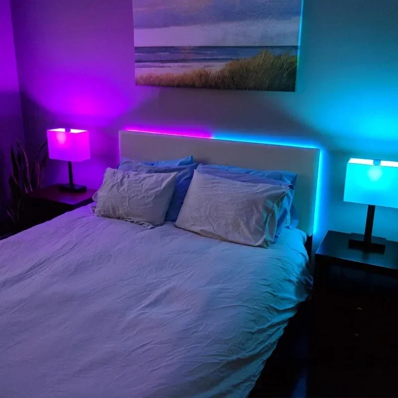 Bande lumineuse LED intelligente pour la décoration de la maison et de la chambre à coucher, ruban d'éclairage, 5050 RVB, télécommande pour la fête de Noël, rétroéclairage TV