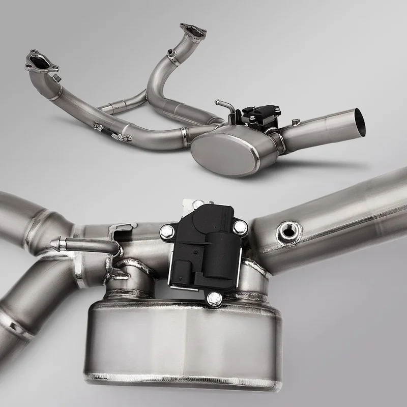 60mm Titanium Motorcycle Exhaust Front Pipe Header with Electric Controlled Valve for BMW R1250GS