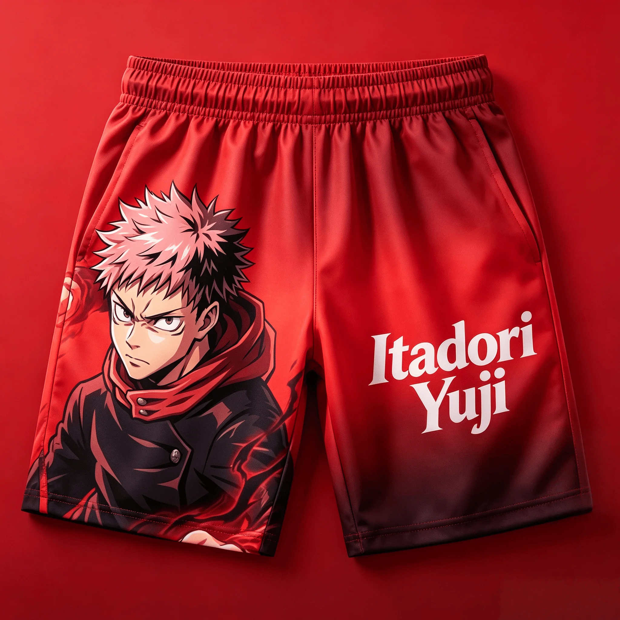 2026 Summer Jujutsu Kaisen Itadori Yuji Quick Dry Gym Shorts, Men's Unisex Anime Print Running Sports Board Casual Shorts