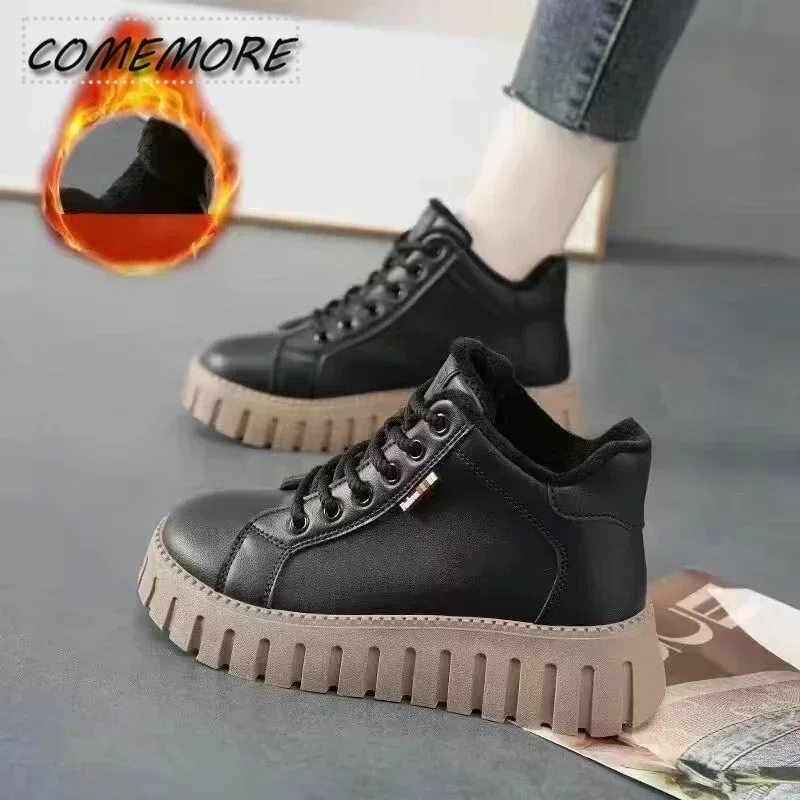 Trendy Women Height Increasing Shoes Luxury Women's Boots Hot Winter Warm Comfortable Non-slip Thick-soled Shoes New Botas Mujer