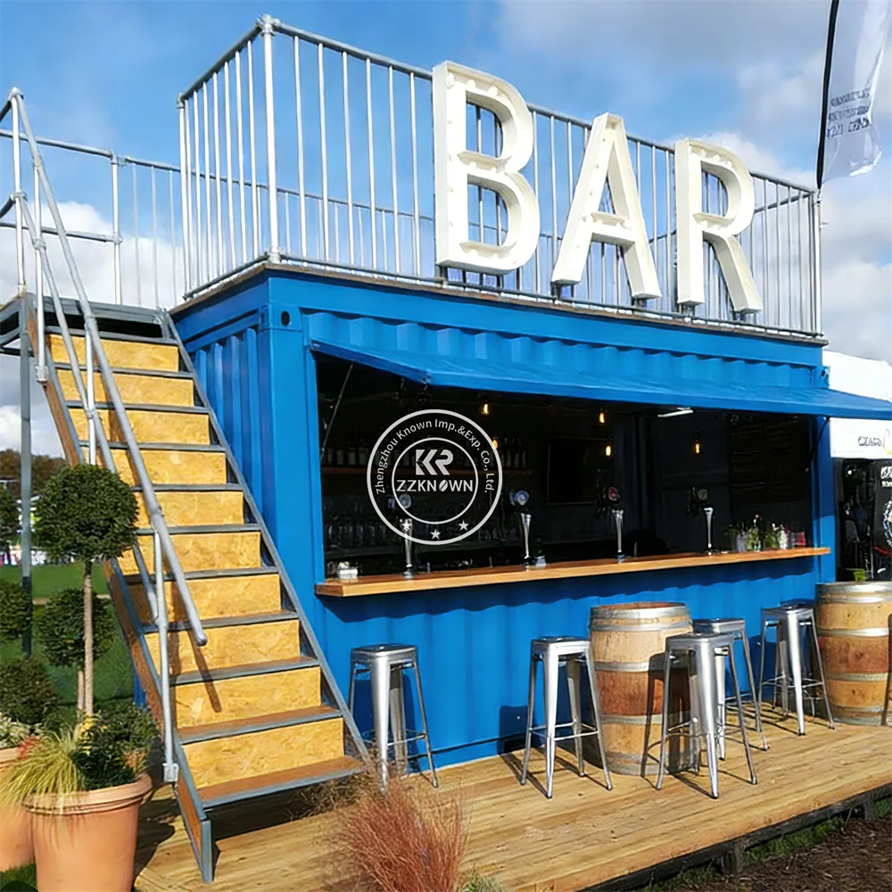 Street Prefabricated Home Coffee Shop Cafe Kiosk Outdoor Pizza Snack Bar Container Restaurant Office Modular Container Bar