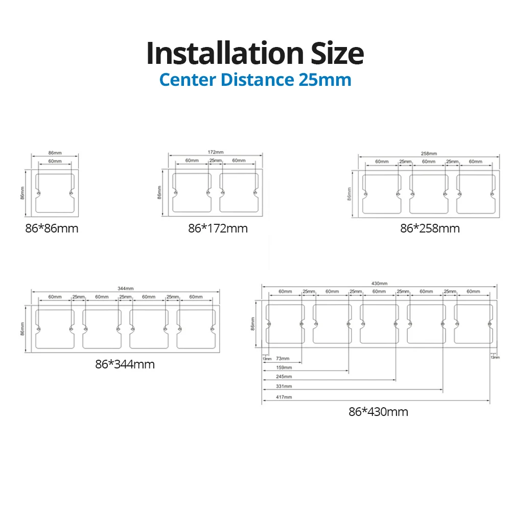 Wallpad Black Glass Wall DIY Switch Module With LED Indicator Function Key Free Combination 1 2 3 4 5 Multiple Frame images - 6