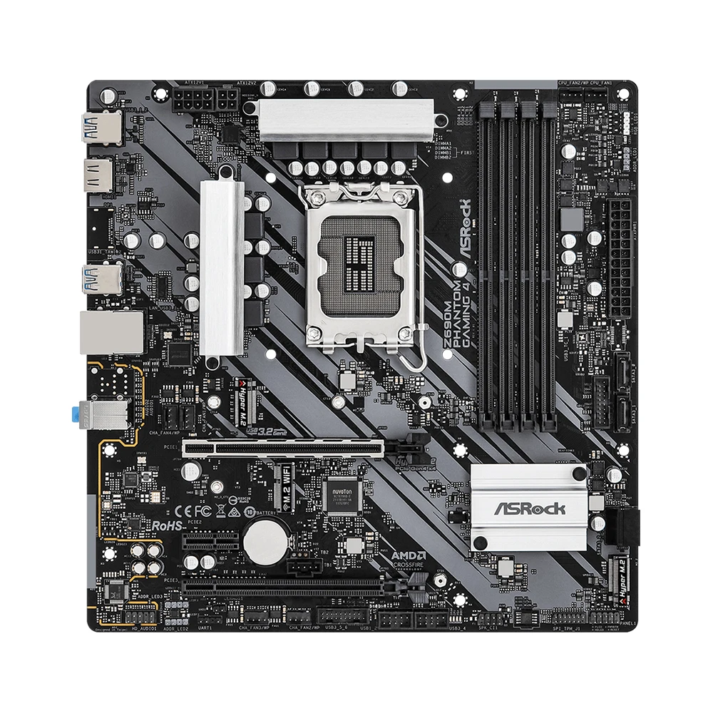 ASRock Z690M PHANTOM GAMING 4 Motherboard Z690 Motherboard LGA1700 Z690 DDR4 M.2 support 14900F 14700 13400 13600KF 12400 cpu