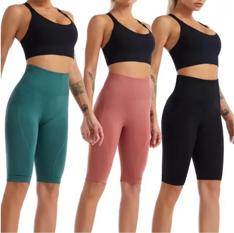 

High Waist Sports Biker Shorts Women Naked Feeling Workout Push Up Leggings Tummy Control Yoga Running Fitness Gym Slim Pants