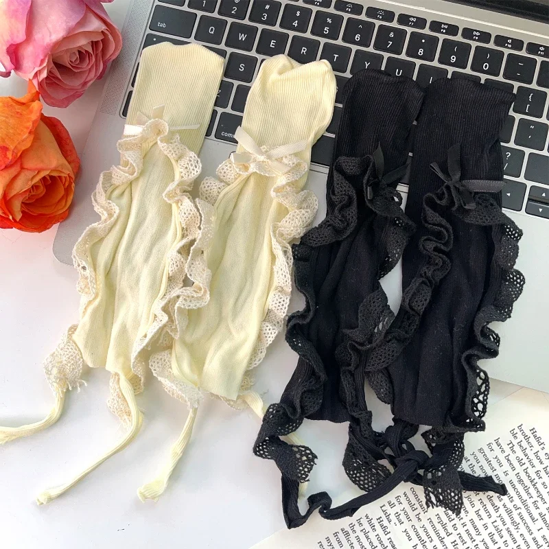 

Ballet Lace Tie Straps Boat Socks Bowknot Women Sexy Fishnet Slippers Japanese Style Girl Lolita Modern Latin Socks