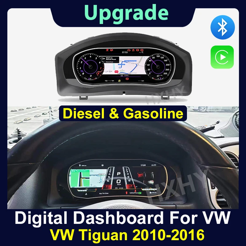 2024 Latest Original Car Digital Cluster Instrument for VW Tiguan 2010-2016 LCD Speed Meter Dashboard