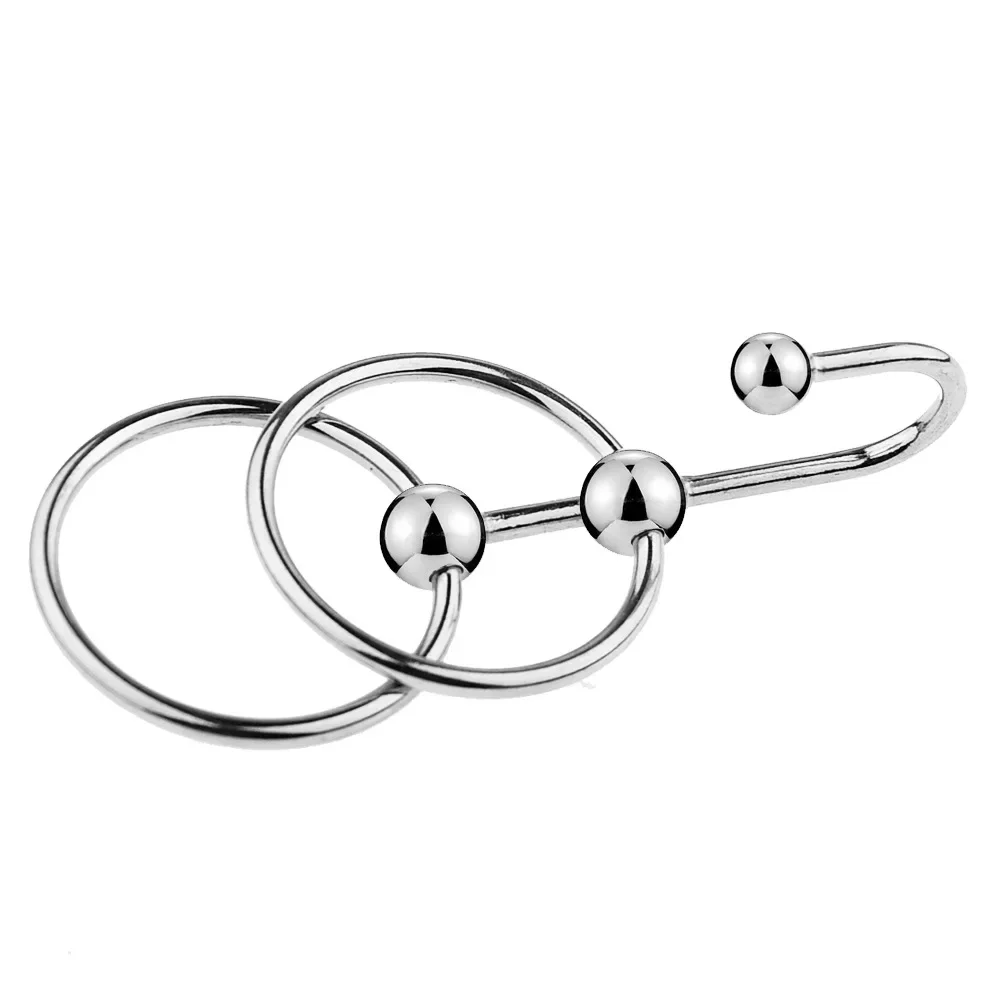 Dilatadores uretrales SM para pene, anillo de acero inoxidable para retrasar la eyaculación, bloqueo retardante de coqueteo, tapón para pene, juguete sexual para hombres