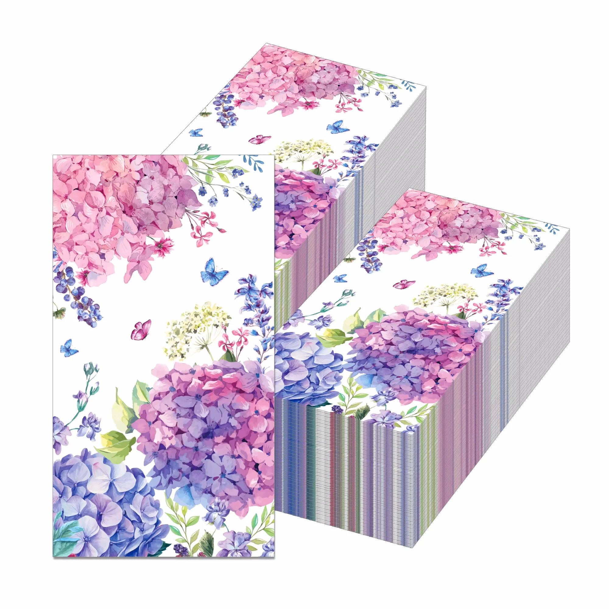 20 stücke Frühling Hortensien Lila Blumen Servietten Einweg Papier Abendessen Serviette Badezimmer Handtücher Weihnachten Party Liefert