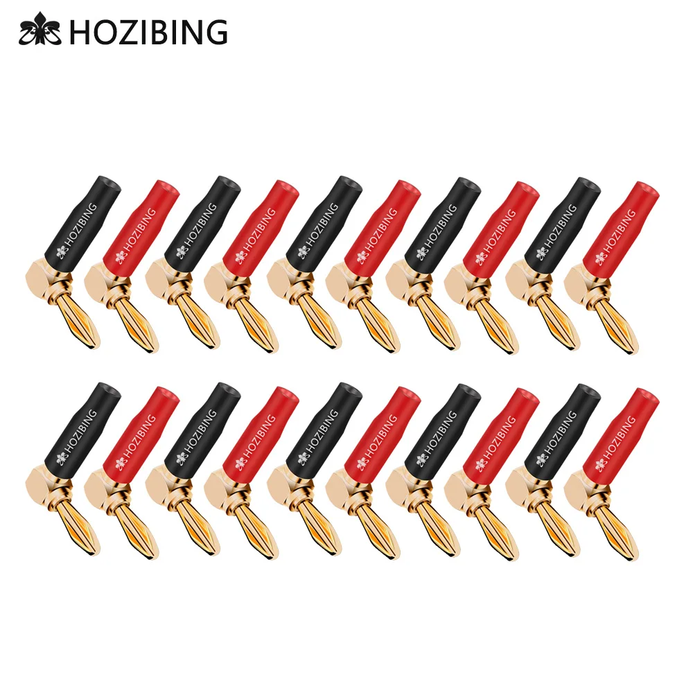 

Soft Plastic Right Angle HiFi Banana Plug Audio Speaker Screw Banana Gold Plated Bend 90 Degree Banana Connector 4mm Wire Hole