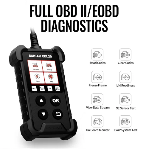 Imagen 2 del producto MUCAR CDL20 Obd2 escáner herramienta de diagnóstico automotriz lector de código OBD2 completo comprobar el motor DTC lookup leer Error claro sin vida