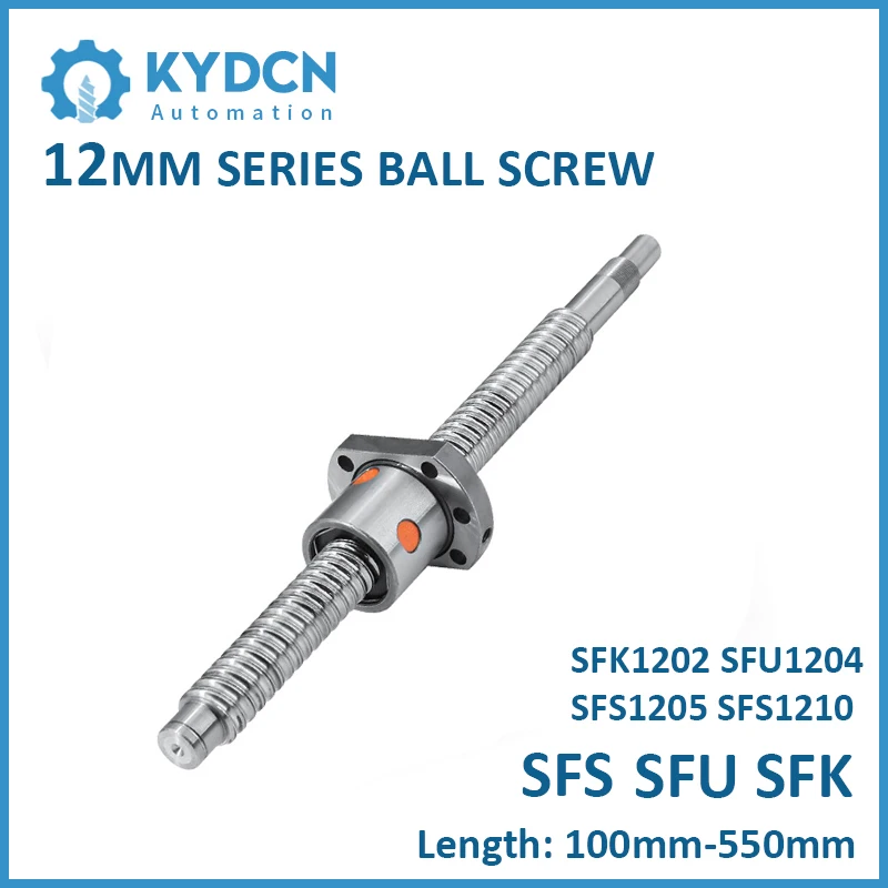 

SFK1202 SFU1204 SFS1205 SFS1210 Ball Screw 12mm Miniature Ball Screw 100mm-550mm CNC Micro Ball Screw for 3D Printer