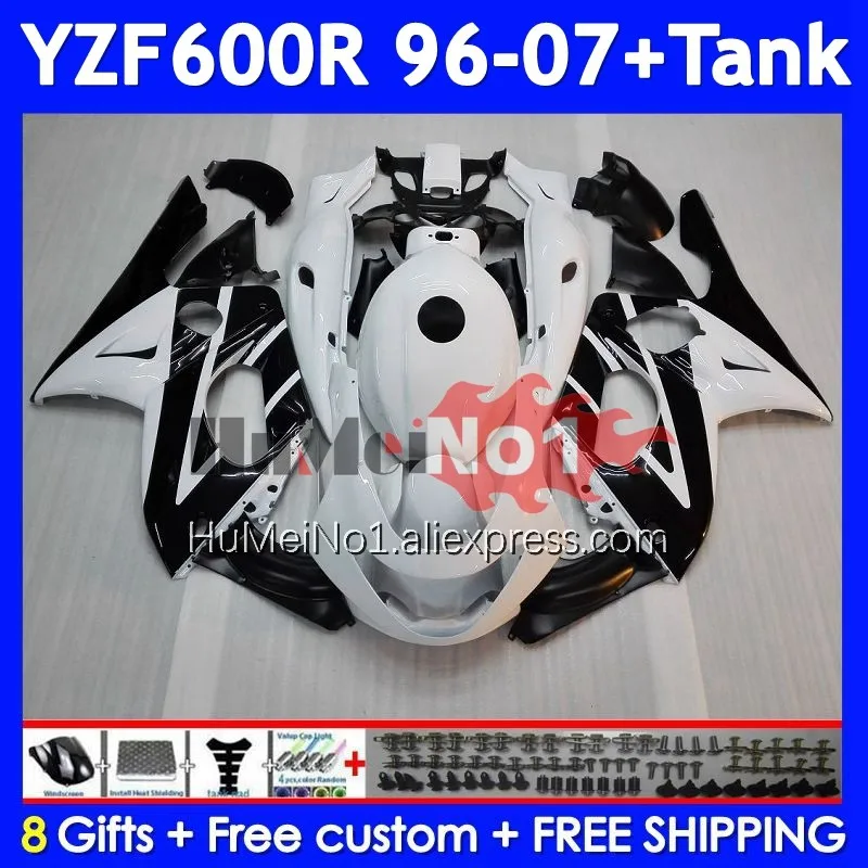 

Комплект Thundercat для YAMAHA YZF-600R YZF 600R 351No5 белый черный YZF600R 1996 1997 1998 1999 2000 2001 02 03 04 05 06 07 Обтекатель