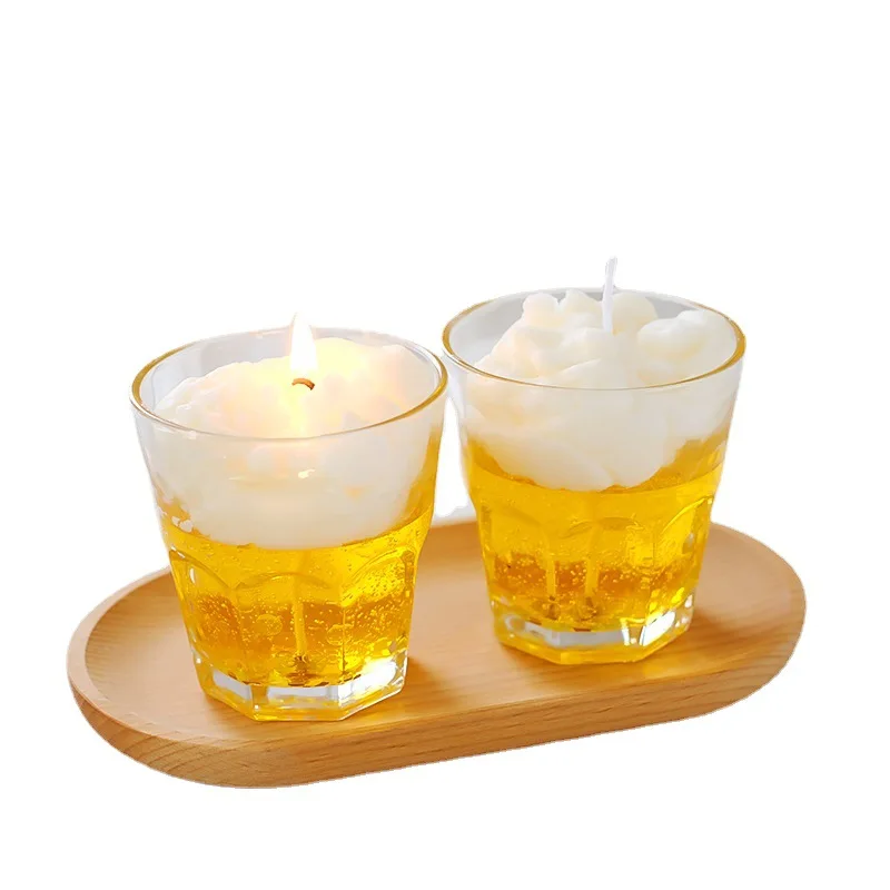 Creative Beer Shaped Candles Handmade Aromatherapy Candles Milk Odor Birthday Surprise Party Wedding Decoration Candles